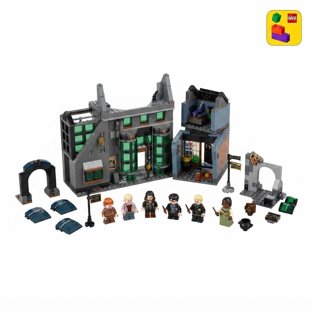 LEGO Harry Potter Knockturn Alley Wizarding Shops Building Set with 8 Minifigures, Borgin 8+ years