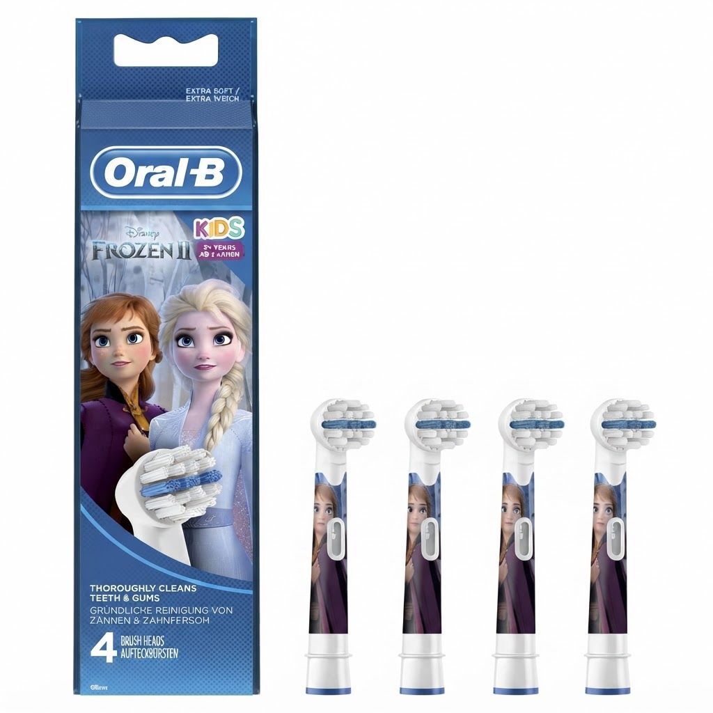 Oral-B Kids Replacement Toothbrush Heads, Disney Frozen Edition, 4-Pack - Gentle Brushing for Kids