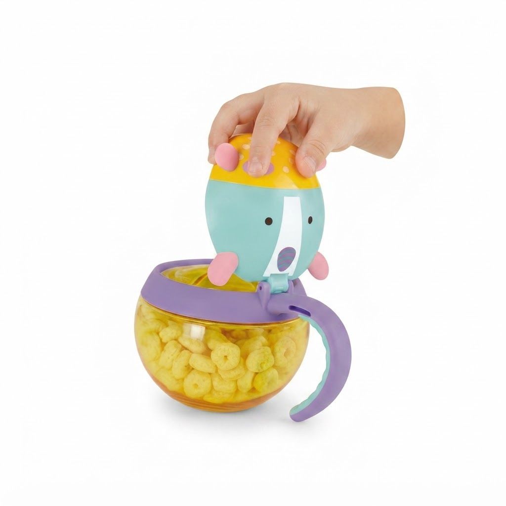 كوب وجبات خفيفة Skip Hop Zoo بتصميم اليونيكورن ‏222 مل +12 شهرًا، حماية صحية للشفاطة قابلة للطي للأسفل، تصميم شخصية Zoo لطيف، آمن للغسل في غسالة الصحون - متعدد الألوان