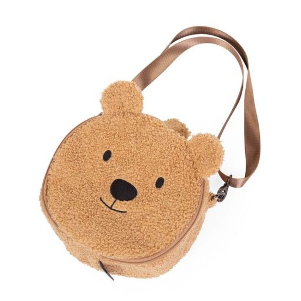 Childhome Teddy Bag, Charming Teddy Face Embroidery, Cute And Compact Mini Design, Lightweight Everyday Use, Ideal Storage Capacity - Beige