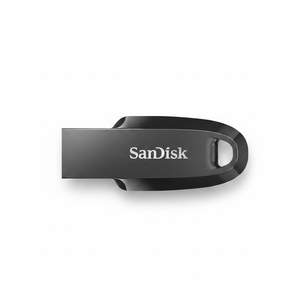 SanDisk Ultra Curve USB 3.2 Flash Drive 32GB with Compact Capless Design, Fast File Transfers, Plug-and-Play Storage & Keyring Loop | Black - 619659186784