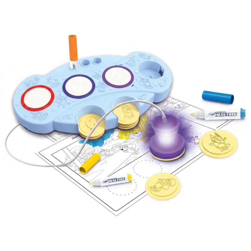 Crayola Bluey Color Wonder Magic Light-Up Stamper Set Mess-Free Creative Activity Kit – Non-toxic, 3+ Years