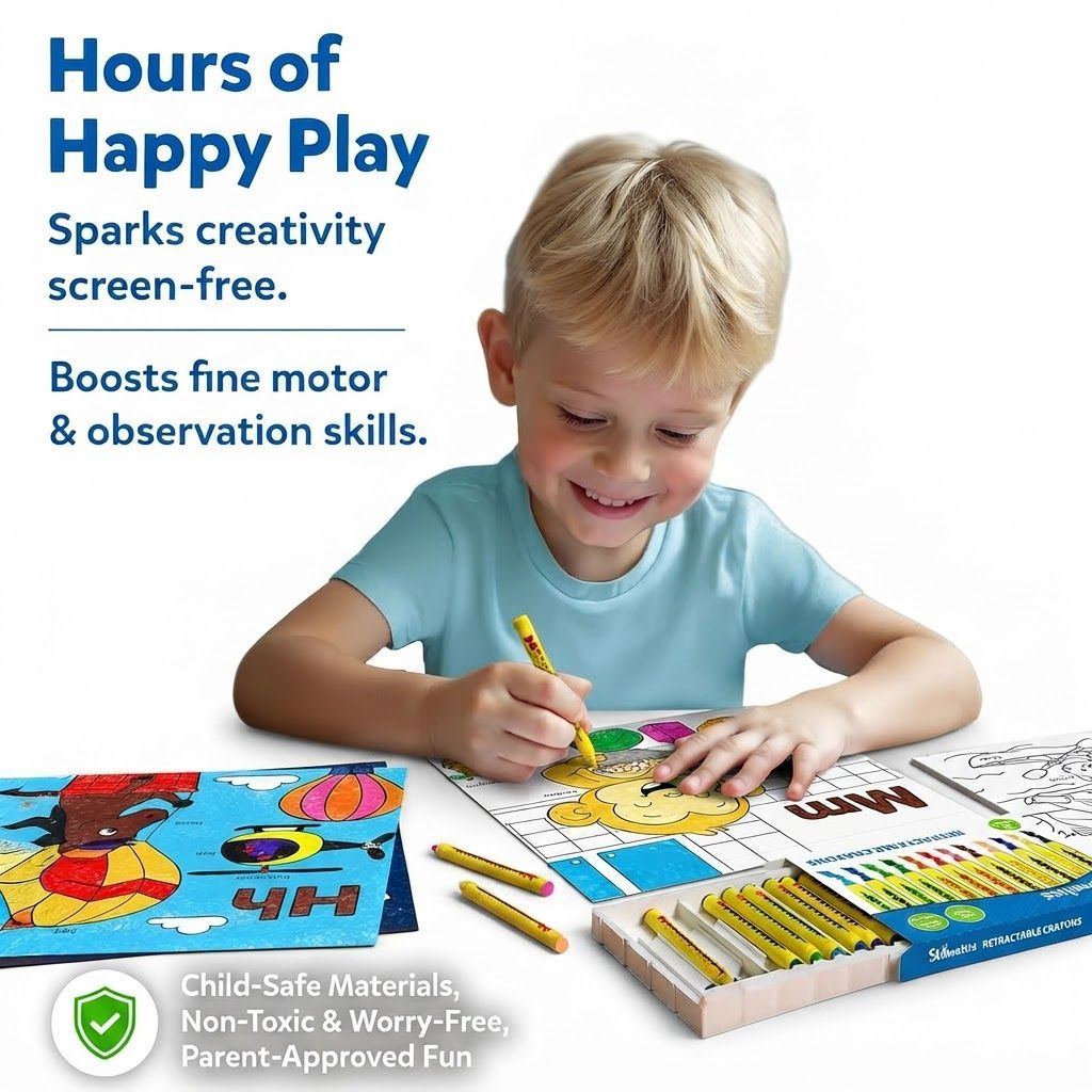 Skillmatics Color & Learn Activity Book for Kids, Letters, Numbers, Phonics & Shapes, 50+ Learning Activities, Multicolour