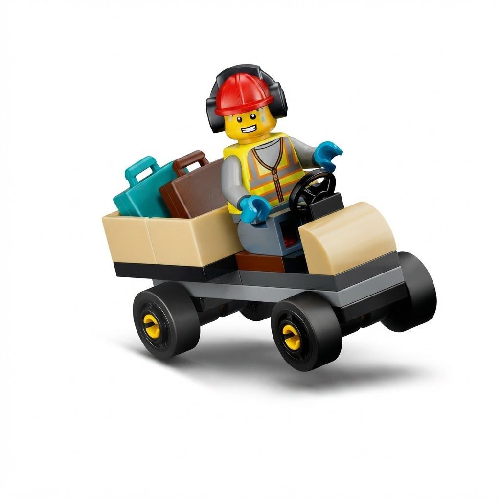 LEGO City Passenger Jet Building Set, Airplane Toy with 4 Minifigures and Airport 4+ years, Suitcases, wands, camera, mug, boarding pass, trolley