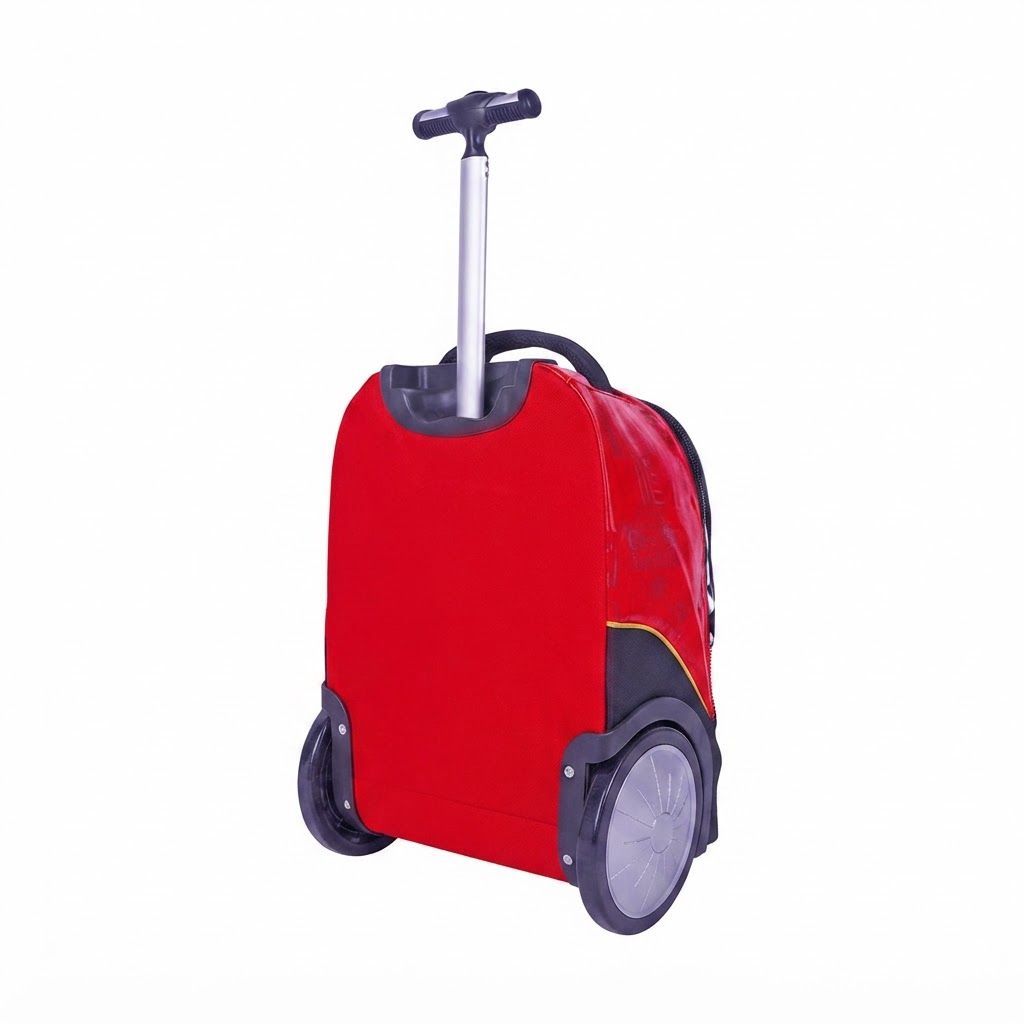 TRUCARE Disney Cars 3-in-1 Kids Trolley School Bag Set - Premium Ergonomic Rolling Backpack,