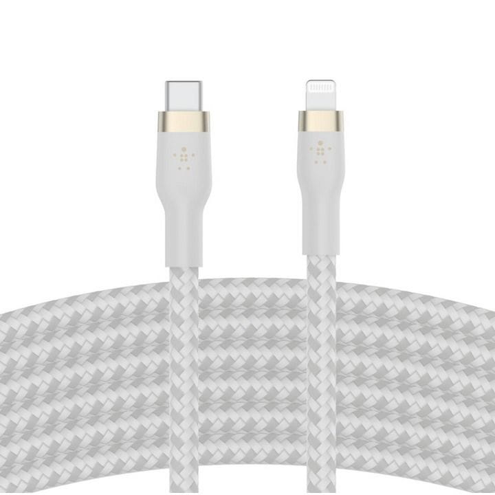 Belkin Silicone Braided Cable Lightning to USB-C 3 m | White | CAA011BT3MWH