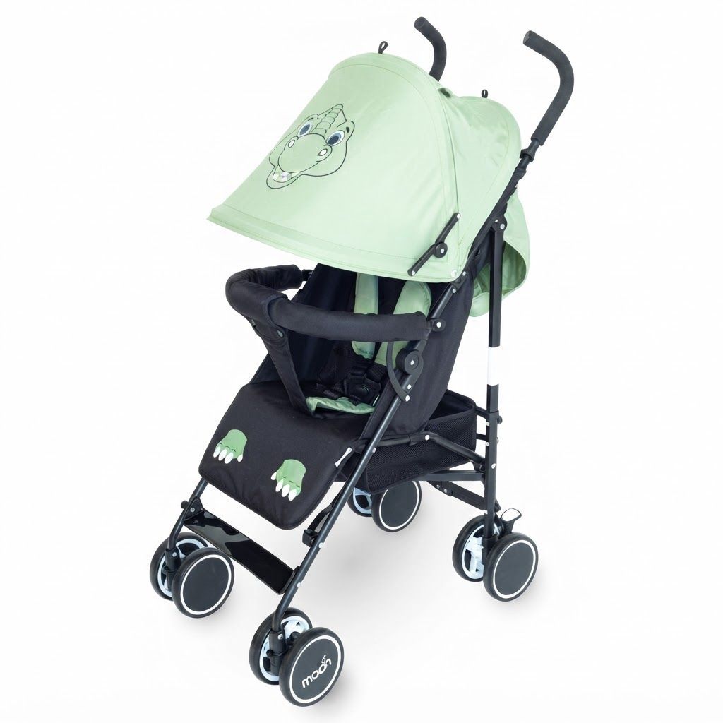 The Moon Brand Safari Dinosaur Umbrella Stroller Lightweight Compact Travel Baby Stroller Up to 15 kg, 0-36 Months, 5-Point Safety Harness, Umbrella Fold