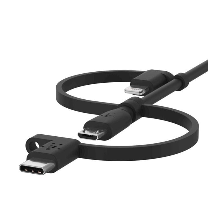 Belkin 3-in-1 Lightning/Micro/USB-C Cable 1.2 m | Black | CAC001BT1MBK