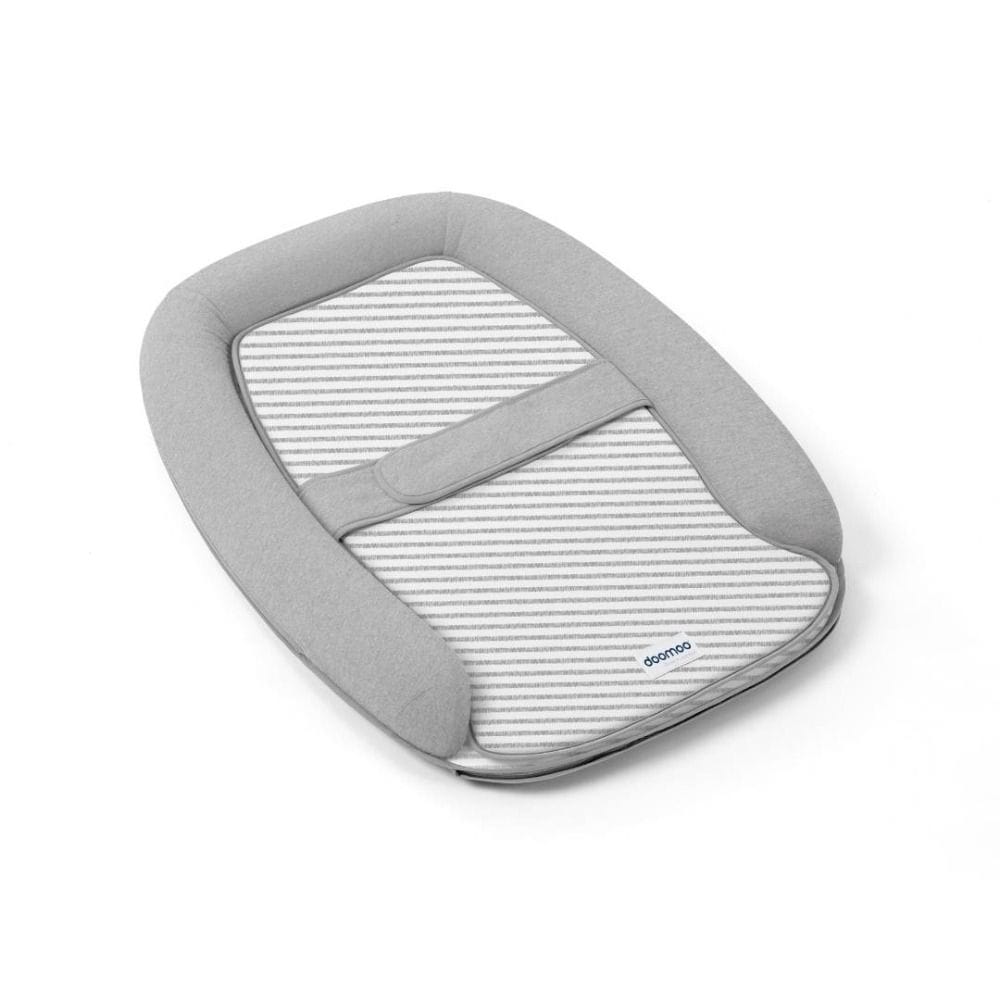 Doomoo Cosy Care Changing Mat, Cozy And Secure Changing Mat Design, Built-In Safety Belt For Added Protection, Soft Raised Side Edges - Granite