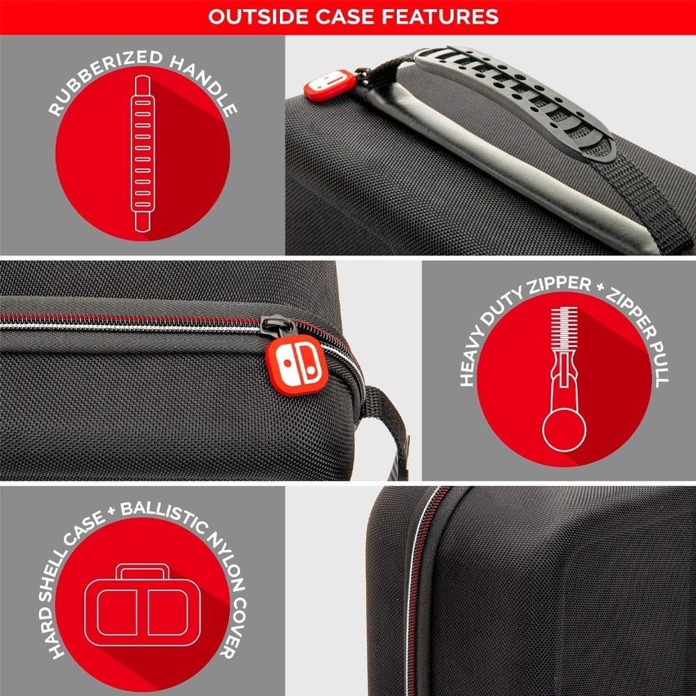 Nintendo Game Traveler Deluxe System Case for Switch 2, Hard Shell Protective Travel Case, Console & Accessory Storage | Black HL-009