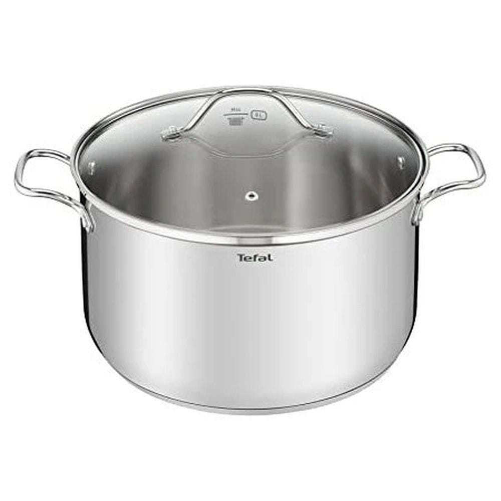 Tefal Intuition Stockpot, 28cm with Lid, Stainless Steel Cookware, Induction Compatible - B8649004