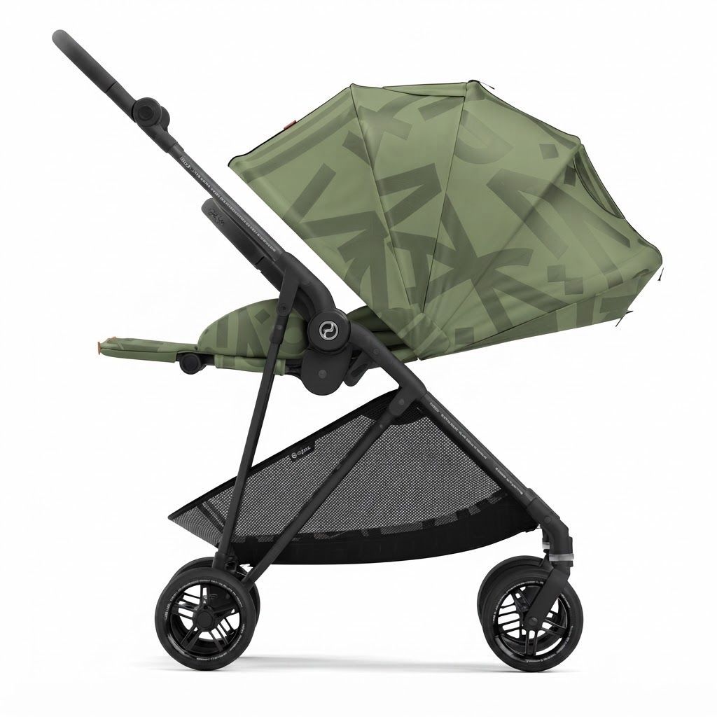 Cybex Gold Melio Street Ultra-Lightweight City Stroller, Effortless Handling, Premium Comfort, Ideal for Crowded Sidewalks and Public Transport, Newborn to 3 Years | Olive Green 