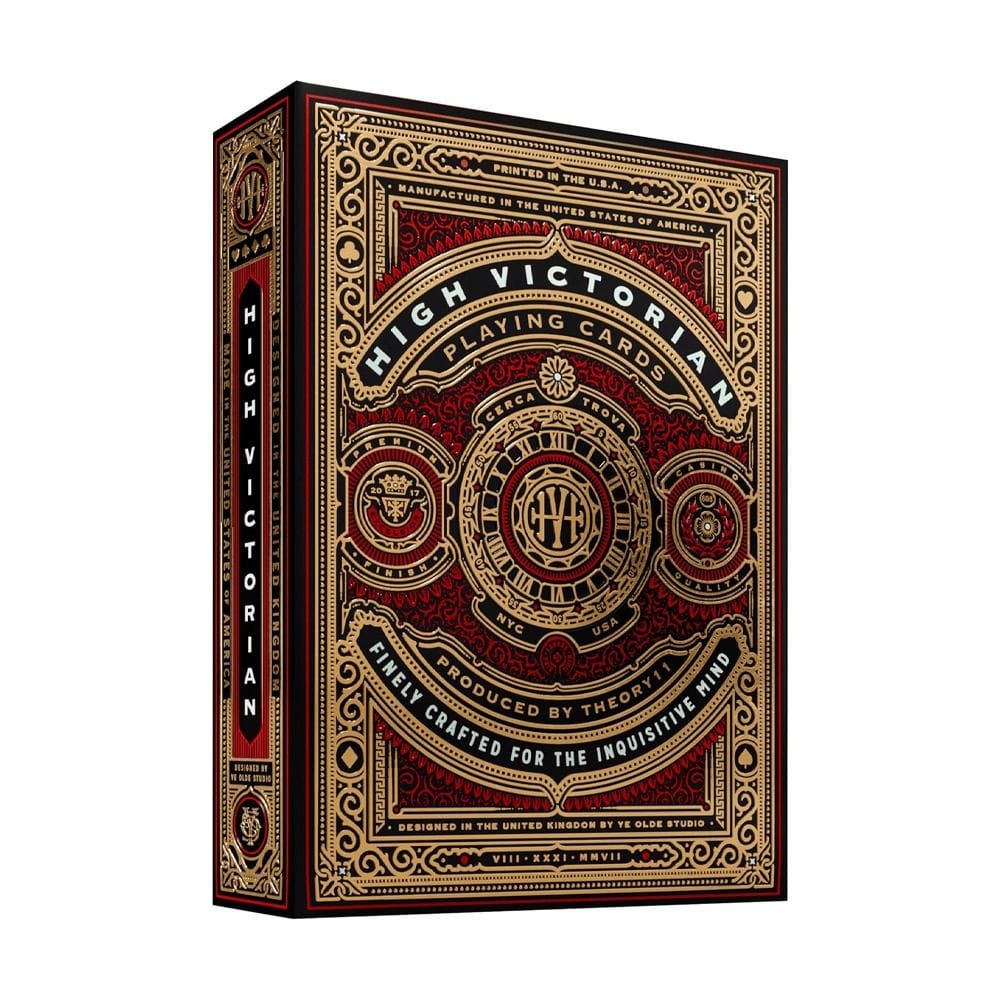 Theory II High Victorian Red Playing Cards, Luxury Premium Deck, Elegant Vintage Design, Collectible Poker Cards Set