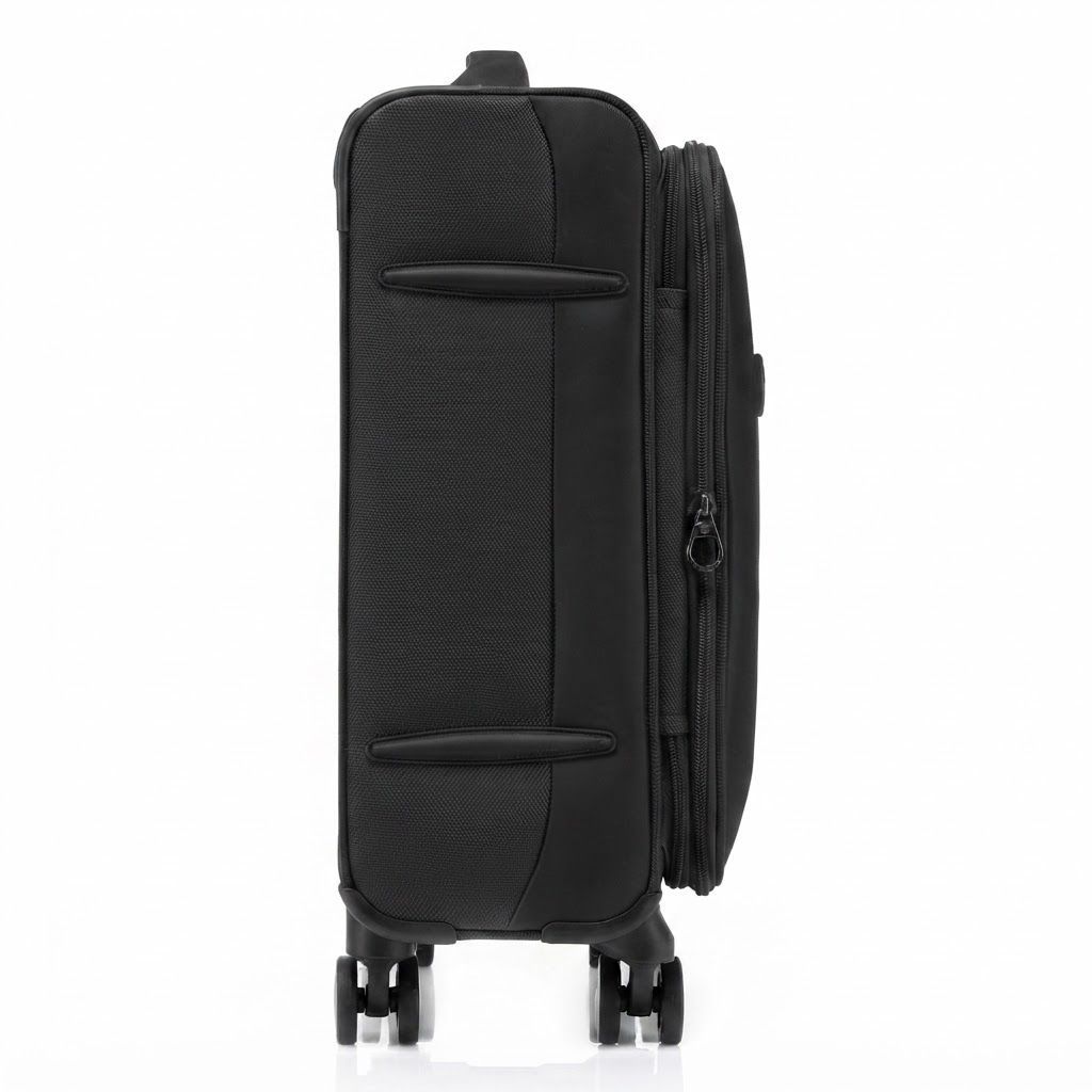 Samsonite Synch 57cm Cabin Spinner Suitcase, Expandable Carry-On with TSA Lock, Front Access, 100% Polyester | Black