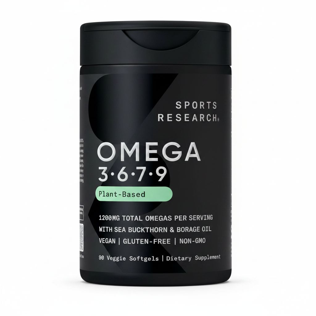 Sports Research Vegan Omega 3-6-7-9 - 1200 mg Multi-Spectrum Fatty Acids