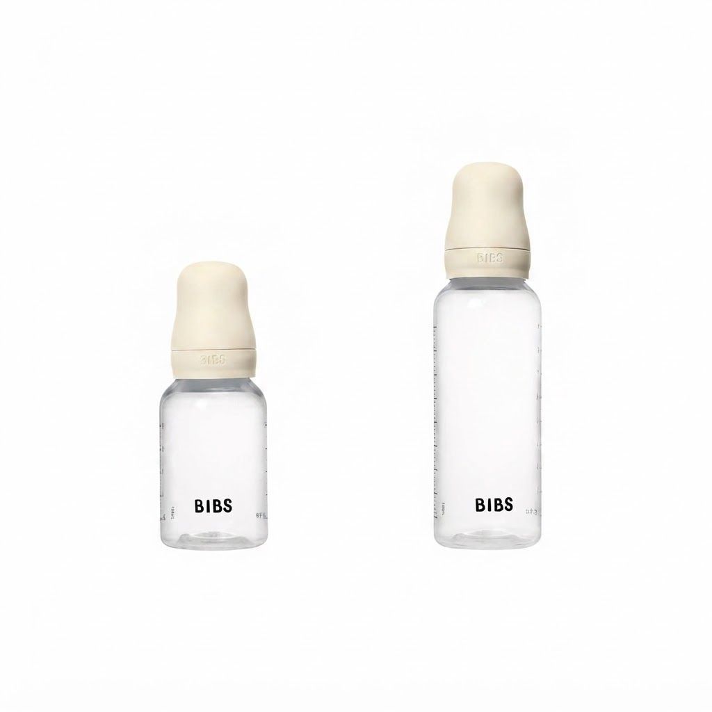 BIBS Medium-Flow Bottle With Latex Nipple 270ml, BPA-Free, Anti-Colic Design, Natural Comfort, Lightweight Design - Blush
