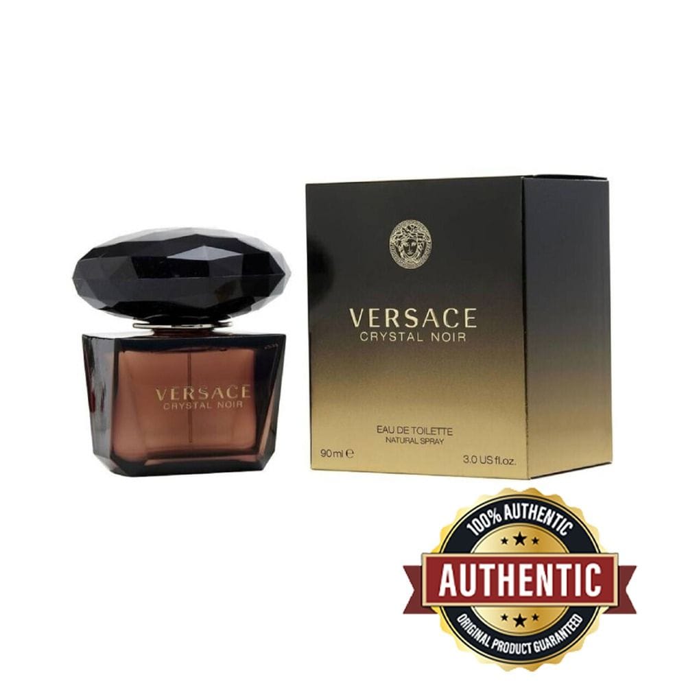 Versace Crystal Noir Eau de Parfum for Women, Oriental Floral Fragrance with Gardenia, Ginger, Coconut, Amber & Musk - 90ml
