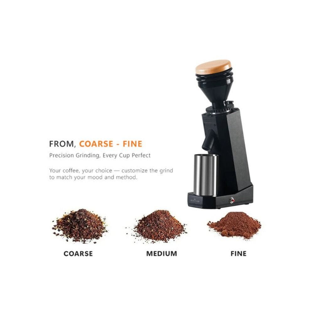 Macnoa MacGrind Grande DLC Coffee Grinder, 40mm Titanium Burr, 19 Grind Levels, 150W, DLC Coating | Black - MG-25MGGD-BK