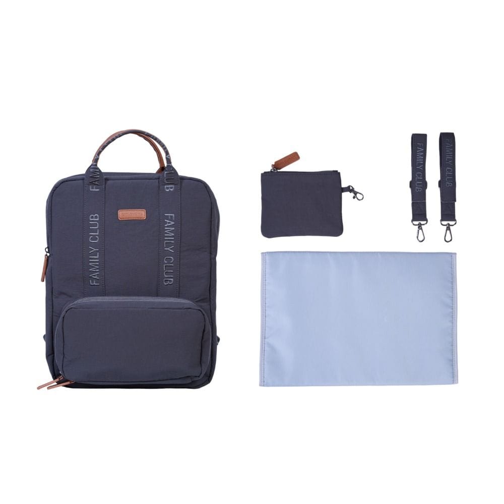 Childhome Signature Urban Family Club Backpack, Large Capacity, 11 Compartments, Insulated Pockets, Changing Mat Included - Dark Gray