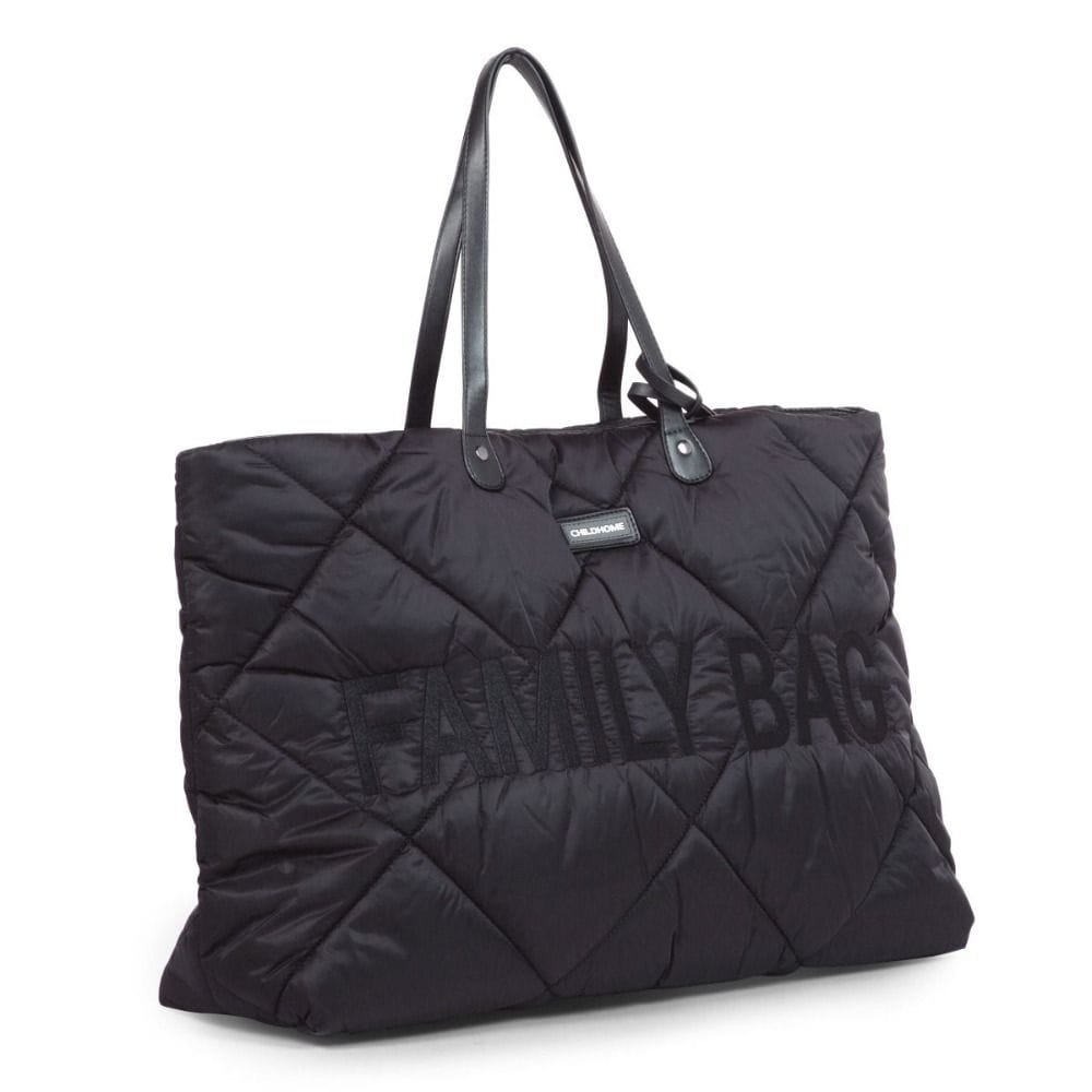 حقيبة العائلة نيرسري تشايلدهوم، حقيبة سفر كبيرة وأنيقة، جيب قابل للفصل، إغلاق مغناطيسي سهل - أسود مبطن