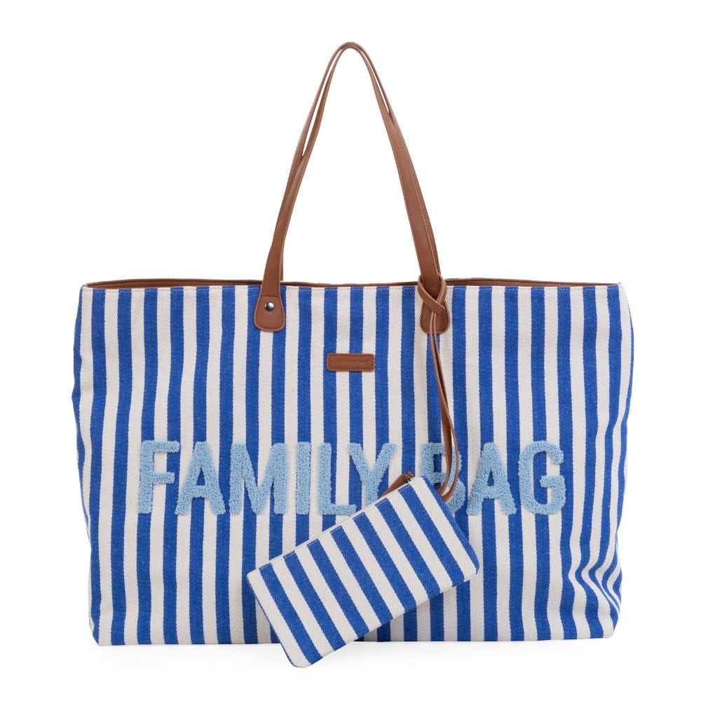 Childhome Nursery Family Bag, Large And Stylish Travel Bag, Detachable Pocket, Closes Easily Via Magnet - Light Blue