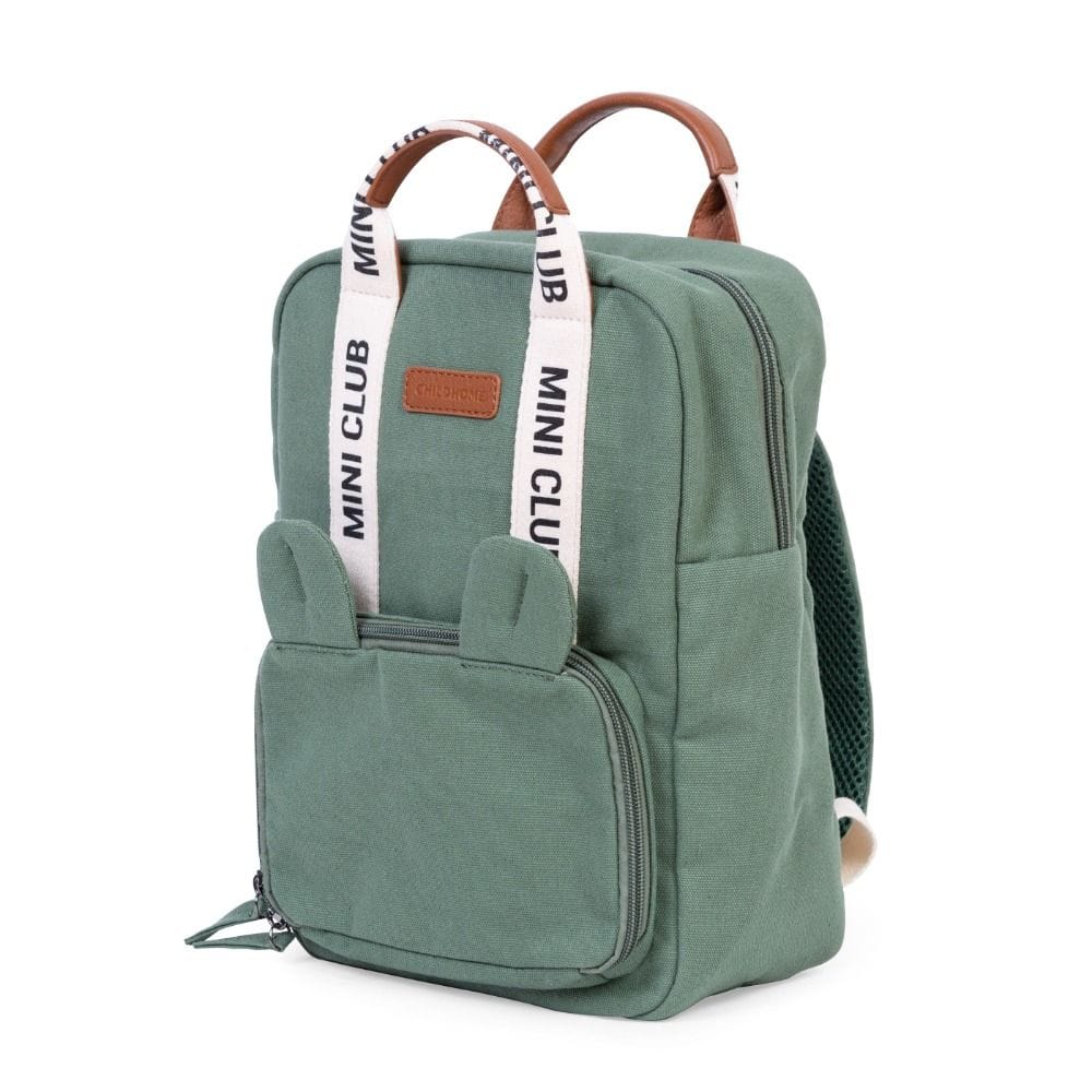Childhome Mini Club Kids Backpack, Practical Storage Spaces, Playful And Stylish Design, Perfect Preschool Backpack - Green