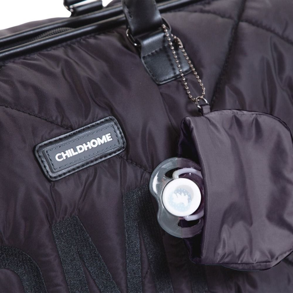 Childhome Big Mommy Bag, Multi-purpose, Full Of Accessories, Ultra Practical, Large Capacity, Easy To Clean - Puffered Black
