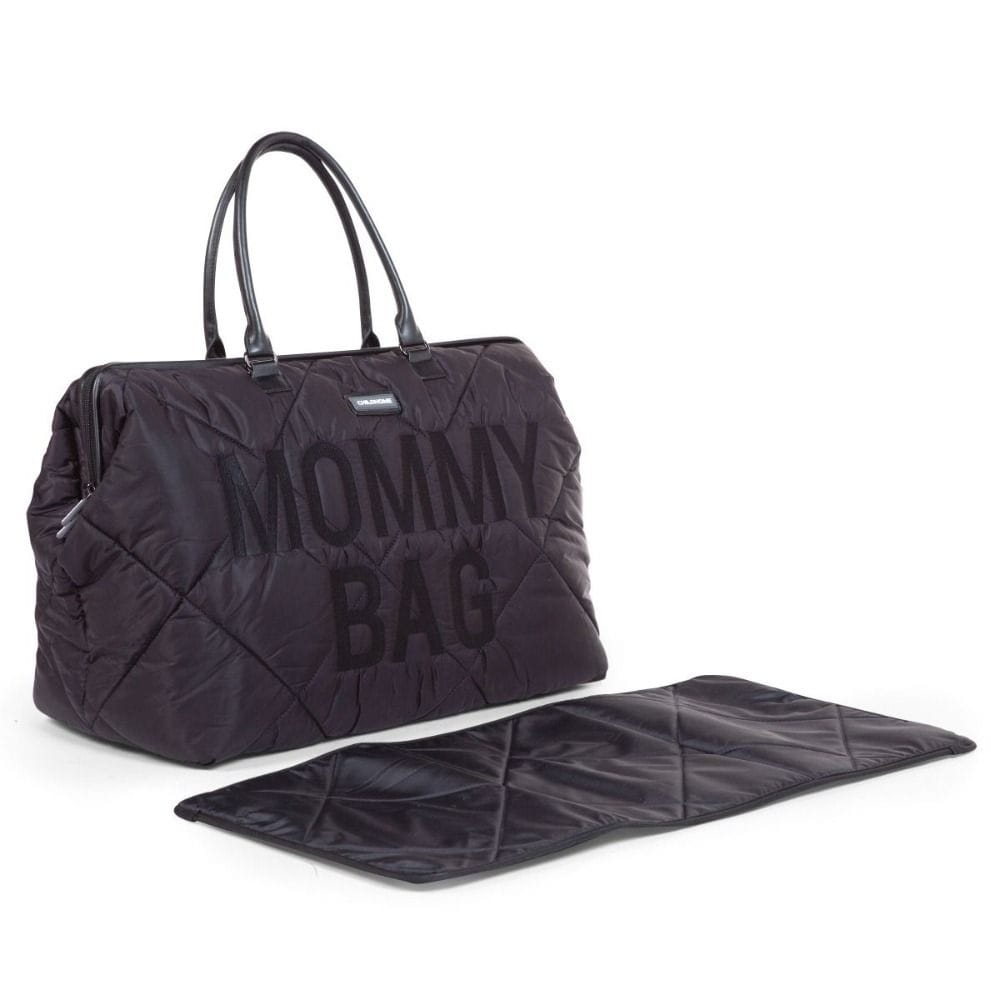 Childhome Big Mommy Bag, Multi-purpose, Full Of Accessories, Ultra Practical, Large Capacity, Easy To Clean - Puffered Black