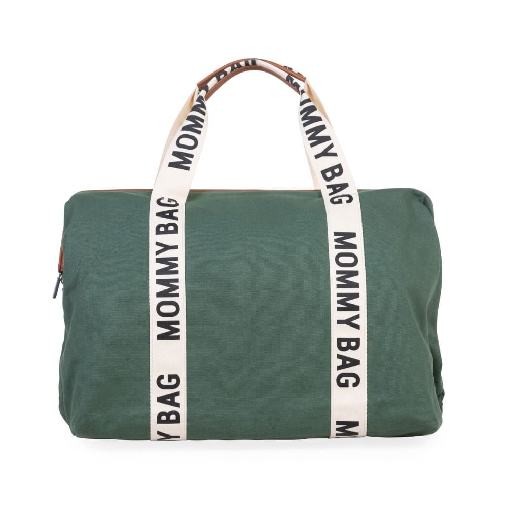 Childhome Signature Canvas Mommy Bag, Multi-purpose, Full Of Accessories, Ultra Practical, Large Capacity, Easy To Clean - Green