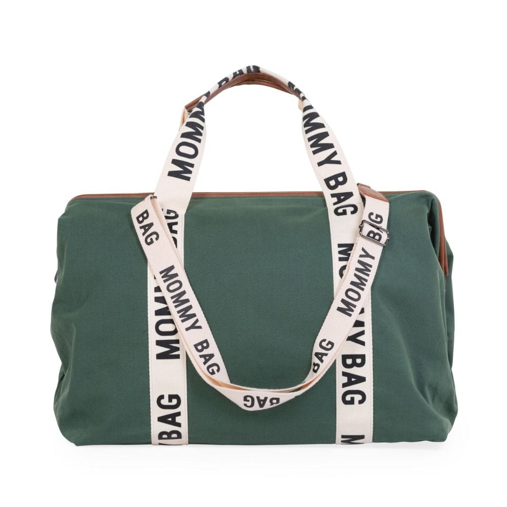Childhome Signature Canvas Mommy Bag, Multi-purpose, Full Of Accessories, Ultra Practical, Large Capacity, Easy To Clean - Green
