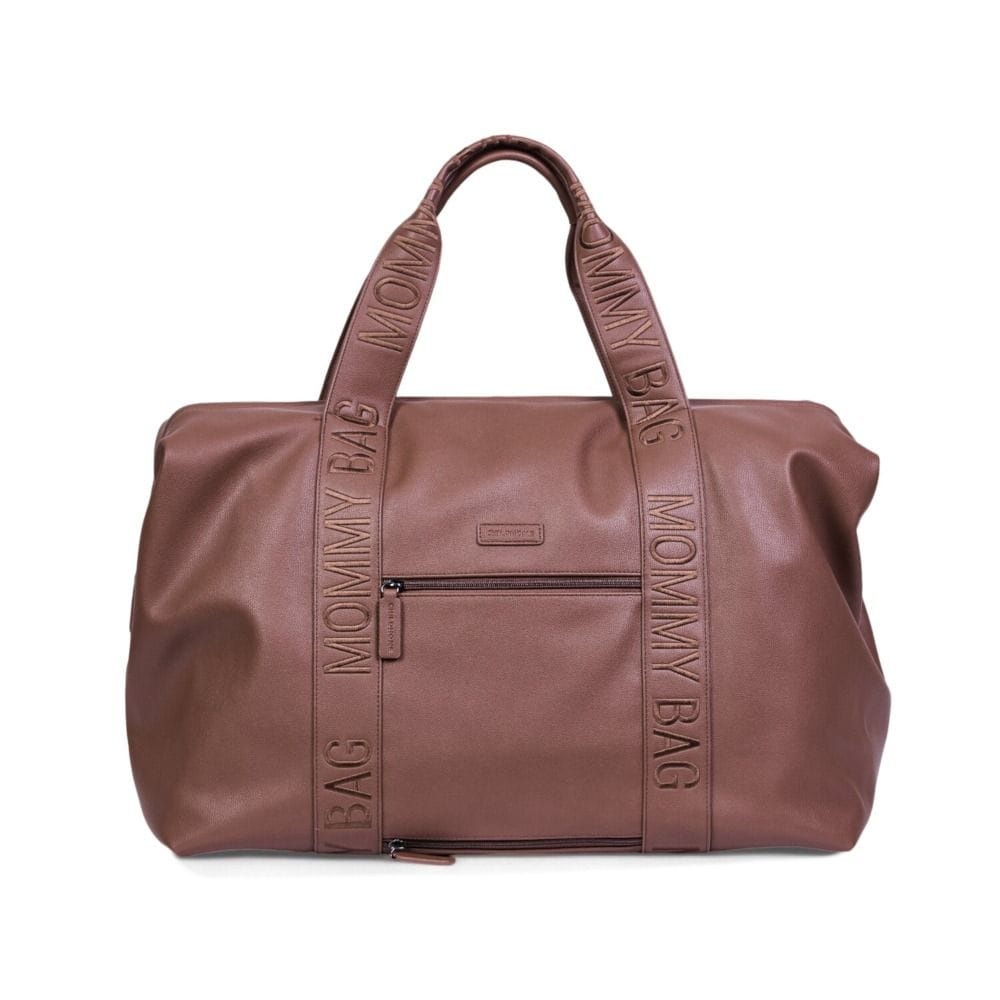 Childhome Signature Simili Mommy Bag, Special Zipper, Original Belgian Design, Easy To Clean - Dark Brown