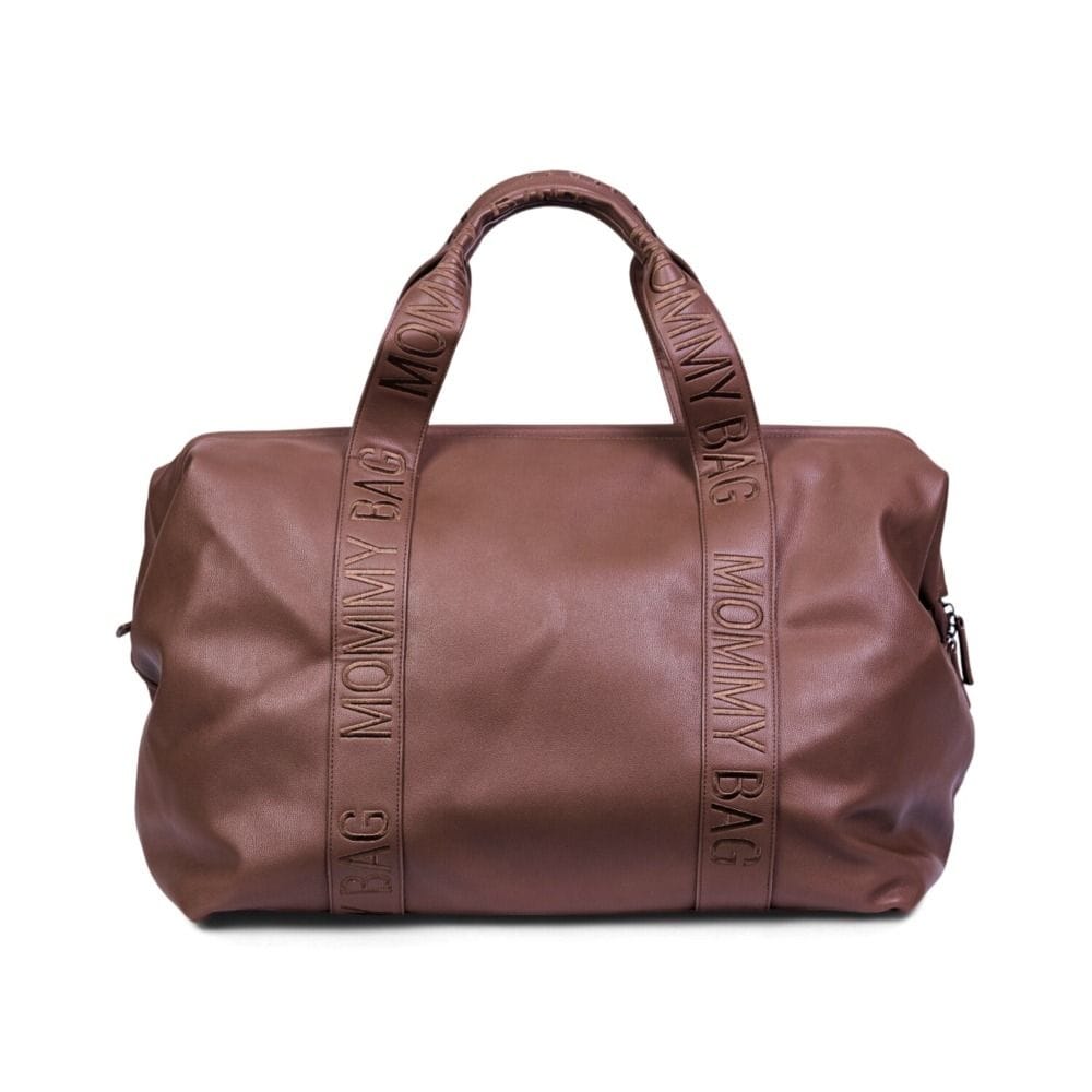 Childhome Signature Simili Mommy Bag, Special Zipper, Original Belgian Design, Easy To Clean - Dark Brown