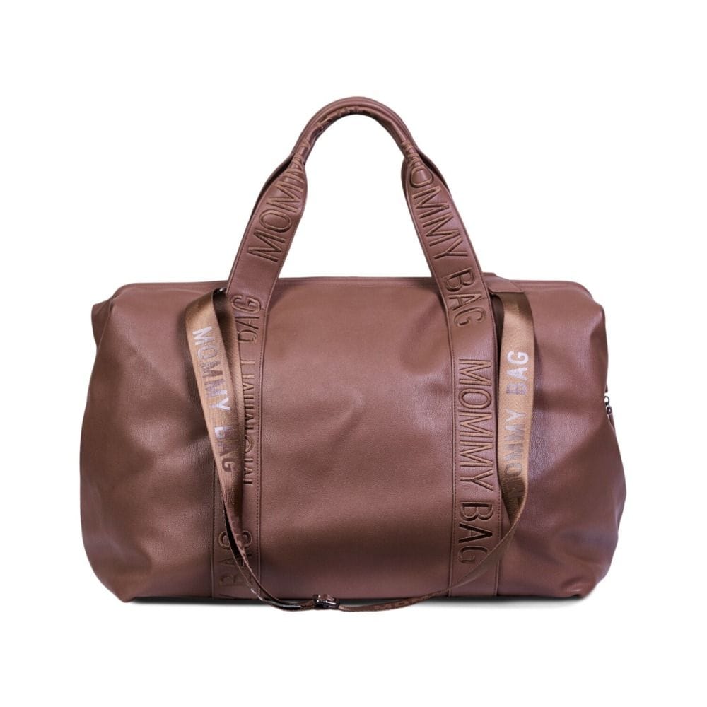 Childhome Signature Simili Mommy Bag, Special Zipper, Original Belgian Design, Easy To Clean - Dark Brown