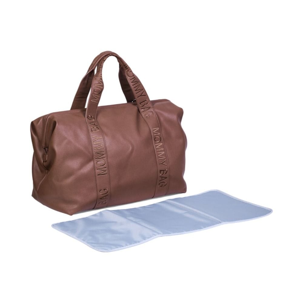 Childhome Signature Simili Mommy Bag, Special Zipper, Original Belgian Design, Easy To Clean - Dark Brown