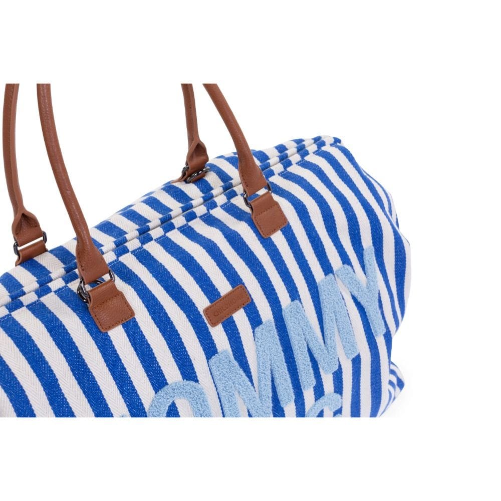 Childhome Mommy Big Bag, Large Capacity 56L, Adjustable Shoulder Strap, Multiple Compartments - Electric Blue/Light Blue