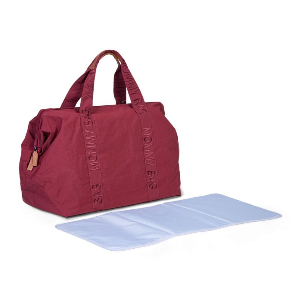 Childhome Signature Urban Mommy Bag, Multi-purpose, Full Of Accessories, Ultra Practical, Large Capacity, Easy To Clean - Burgundy