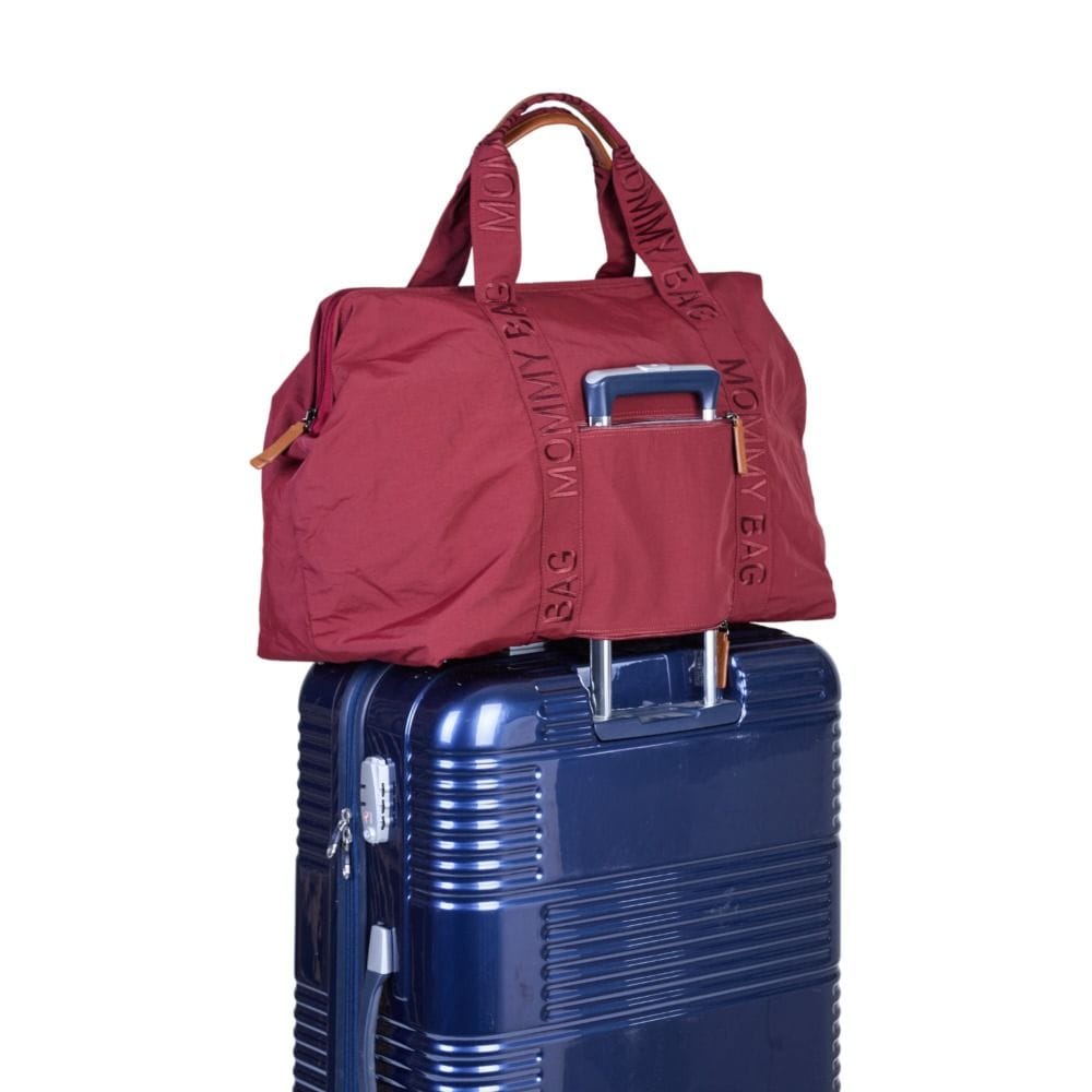Childhome Signature Urban Mommy Bag, Multi-purpose, Full Of Accessories, Ultra Practical, Large Capacity, Easy To Clean - Burgundy