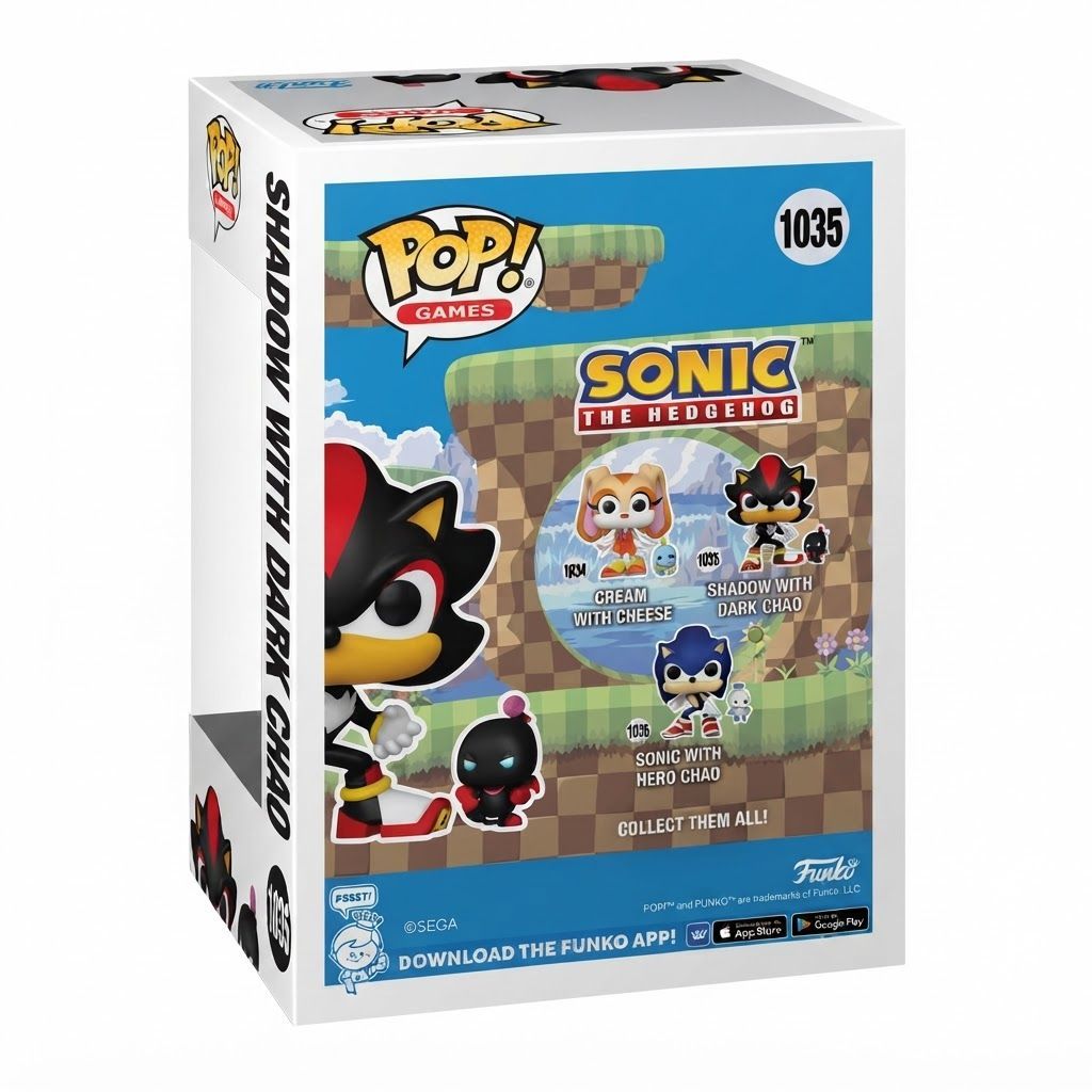 Funko Pop! & Buddy: Sonic the Hedgehog - Shadow the Hedgehog with DChao Vinyl Figure - Collectible 3.75 inches