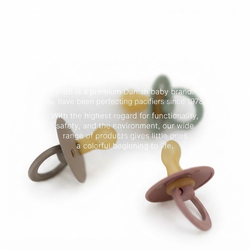 BIBS Try-It Collection Pacifier Size 1 0+ Months, Natural Rubber Latex Or Silicone Nipple, BPA-Free, Flexible And Durable Design - Blush