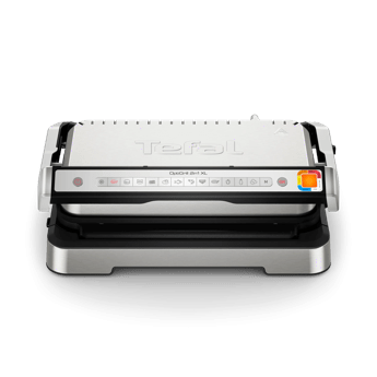 Tefal Smart OptiGrill 2-in-1 XL,Stainless Steel Smart Indoor Grill & BBQ, Automatic Cooking Programs, Large Capacity - GC78MD28