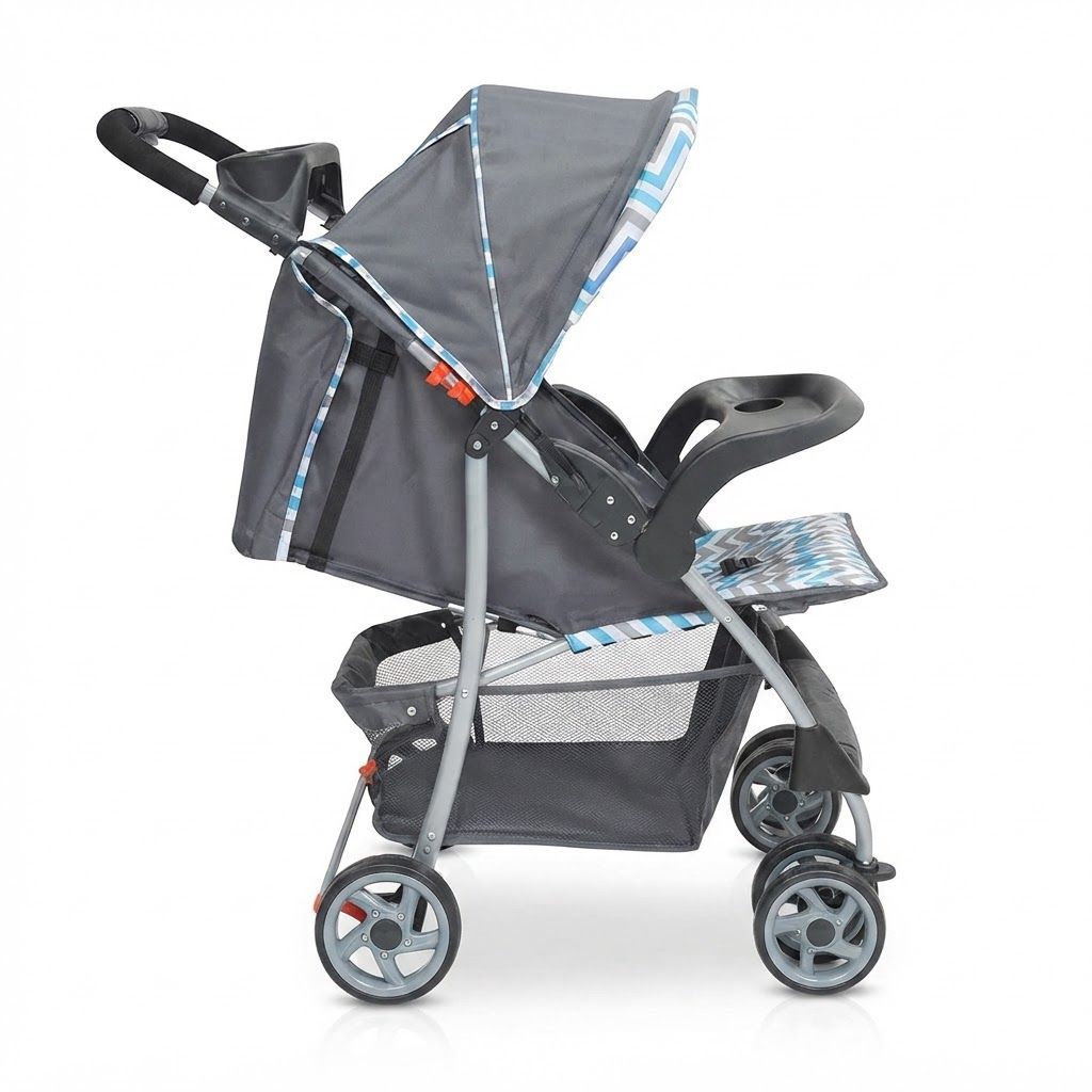 The Moon Brand Trek Baby Stroller - One-Hand Fold Travel Gear with Dual Trays, Multi-Recline Seat Up to 24 Kg, 0 Months +