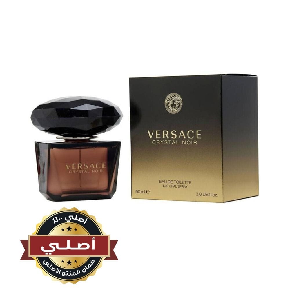 Versace Crystal Noir Eau de Parfum for Women, Oriental Floral Fragrance with Gardenia, Ginger, Coconut, Amber & Musk - 90ml