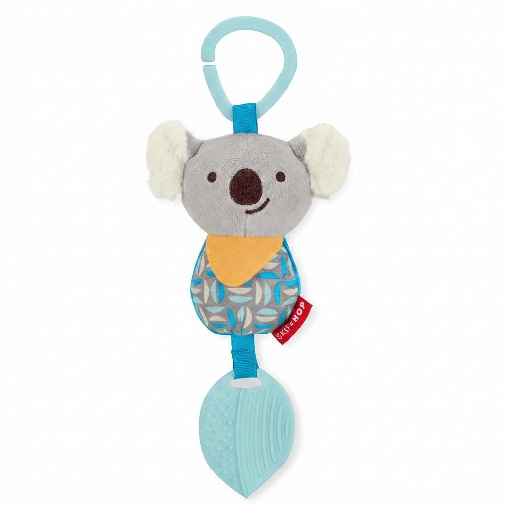 Skip Hop Bandana Buddies Chime And Teethe Koala Toy 0+ Monthss, Multi-Textured Fabrics, Soothing Chime Sounds - Multicolour