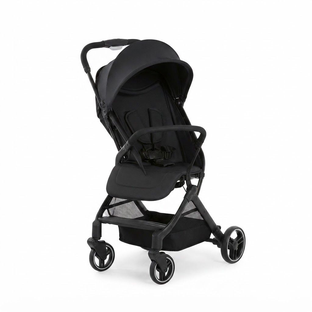 Hauck Travel N Care Plus Travel Buggy Lightweight Foldable Pushchair with Reclining Function, UV Protection, Sturdy Yet Portable Design for Busy Airports and City Streets | Black