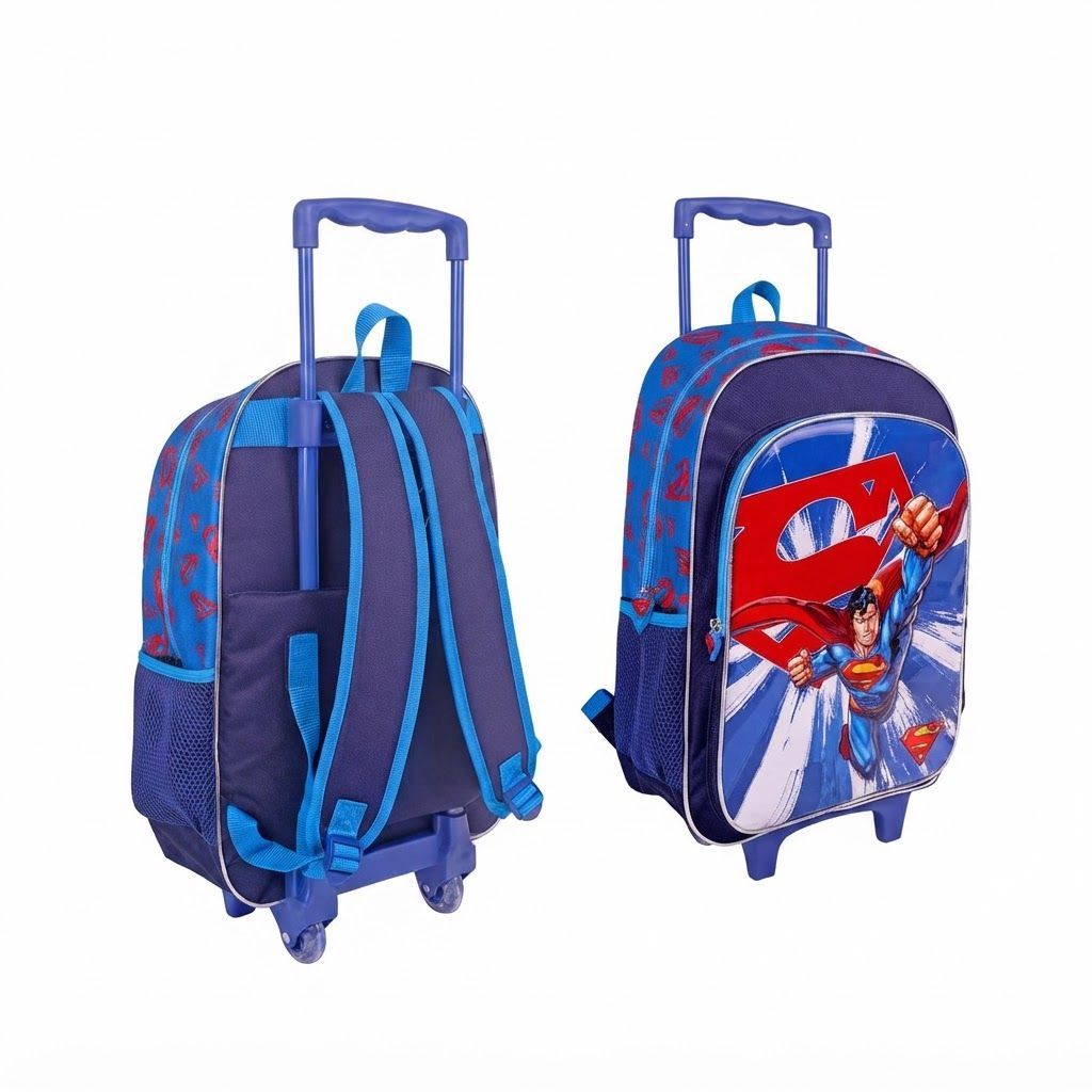 TRUCARE 3-in-1 School Trolley Backpack Set - Rolling Travel Bag with Insulated Lunch Box and Pencil 