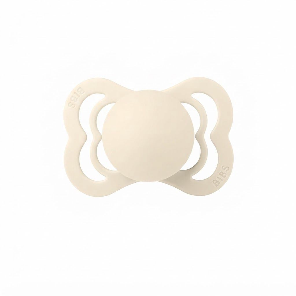 BIBS Supreme Pacifiers Size 1 0+ Months 2 Pack, Adaptive Nipple Valve Technology, Ergonomic Wide Shield Design, Improved Air Ventilation System - Haze/Blossom