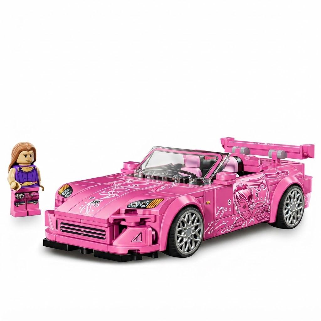 LEGO Speed Champions 2 Fast 2 Furious Honda S2000, Pink Collectible Race Car Toy for Kids Suki, 9+ years