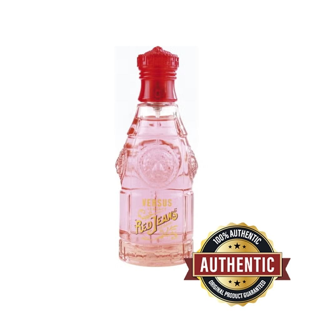 Versace Red Jeans Eau de Toilette for Women, Floral Fruity Fragrance with Peach, Freesia, Rose, Vanilla & Sandalwood - 75ml