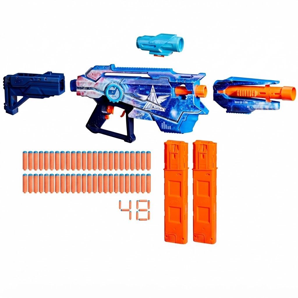 Nerf Loadout Galactic Commander Motorized Blaster, 3 Firing Modes, 3 Interchangeable Parts