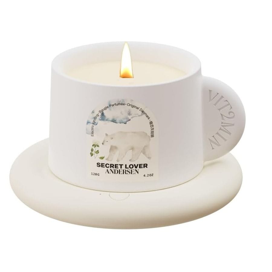 HomeTree Electric Scented Candle Secret Lover, Aromatherapy Spark Ignition Candle with Fire Button, 120g Soybean Wax, Decorative Home Fragrance